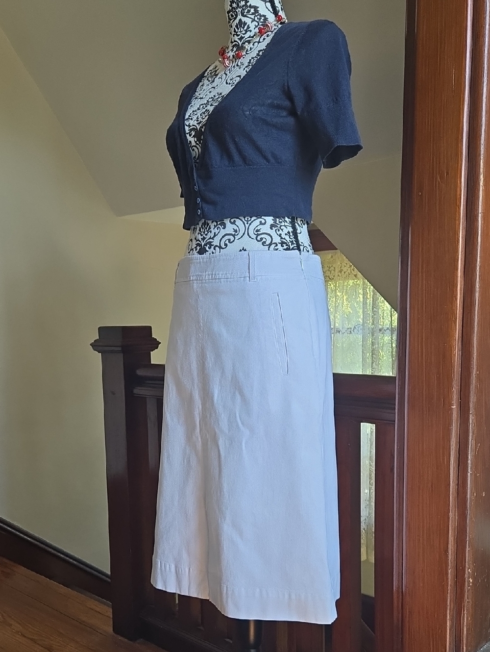 Talbots Women's White A-Line Skirt 8
